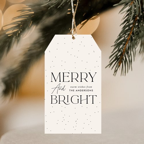 Modern Merry and Bright Cream Holiday Gift Tags