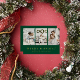Modern Merry and Bright Green Christmas Holiday