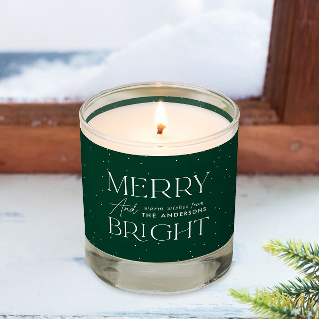 Modern Merry and Bright Green Holiday Scented Candle (Creator Uploaded)