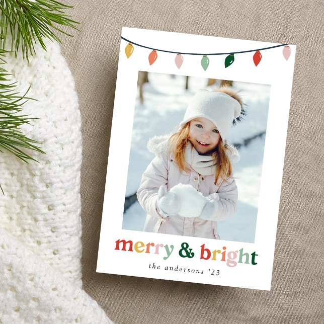 Modern Merry and Bright Photo Holiday Card (Creator Uploaded)
