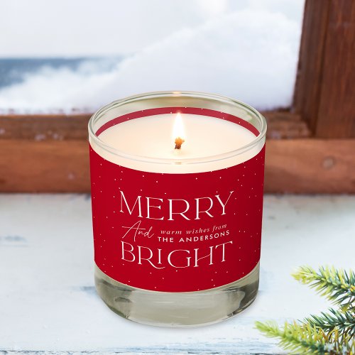Modern Merry and Bright Red Holiday Scented Candle