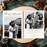 Modern Merry and Married Newlywed Script Christmas Holiday Card<br><div class="desc">Celebrate your first holiday season as a couple with the Modern Merry and Married Newlywed Christmas Holiday Card. Featuring a chic, contemporary design that highlights your favorite photo, this card captures the joy of love and the magic of Christmas. Perfect for newlyweds to share warm wishes with family and friends....</div>