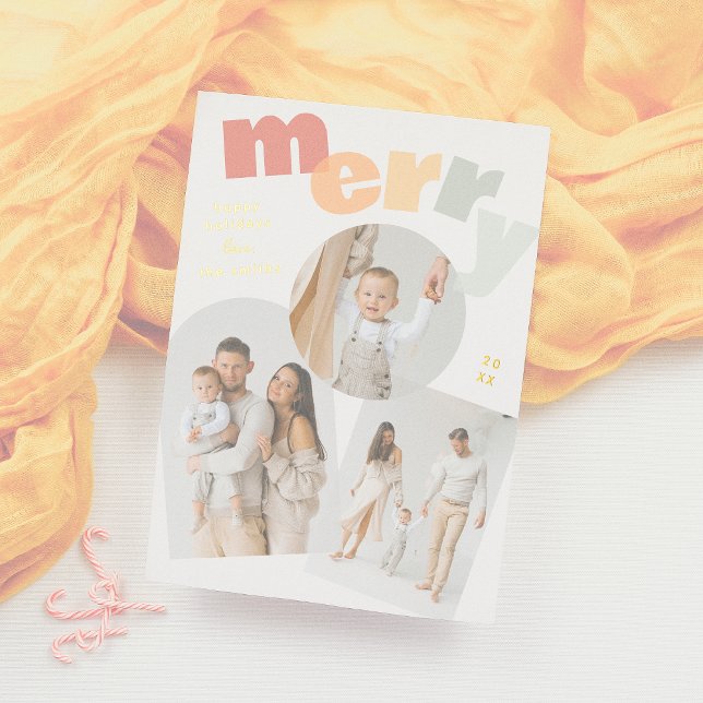 Modern Merry Arch Christmas Holiday Photo Collage (Creator Uploaded)