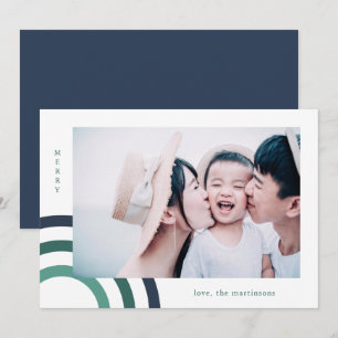 Modern Merry Blue Holiday Photo