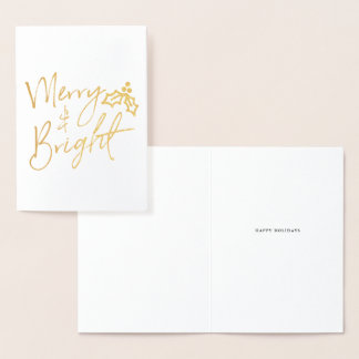 Modern Merry & Bright Christmas Foil Card