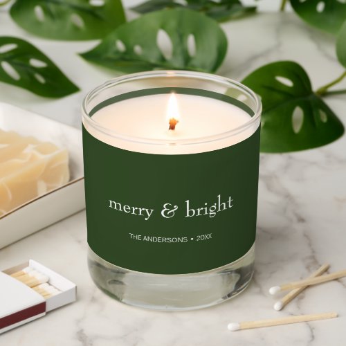 Modern Merry  Bright Christmas Green Scented Candle