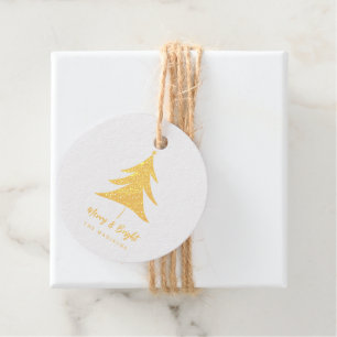 Modern Merry & Bright Christmas Tree Foil Favor Tags