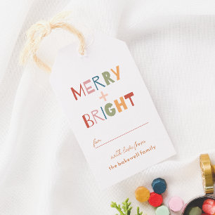 Modern Merry & Bright Colorful Christmas  Gift Tags