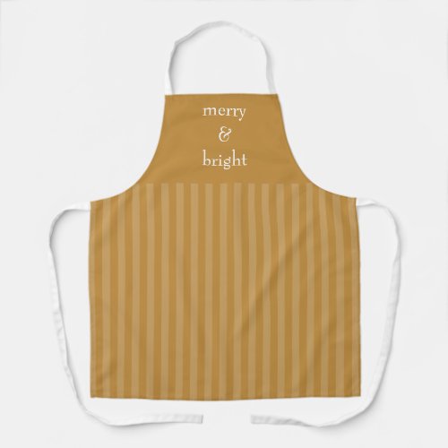 Modern Merry  Bright Gold Christmas Holiday Apron