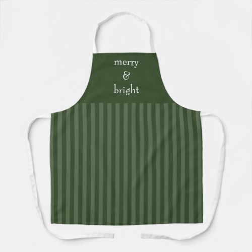 Modern Merry  Bright Green Christmas Holiday Apron