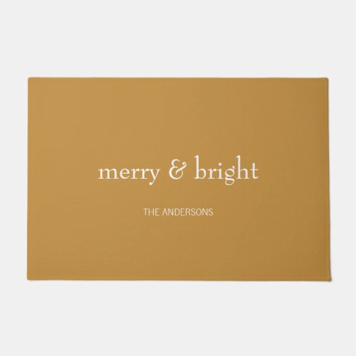 Modern Merry  Bright Holiday Gold Doormat