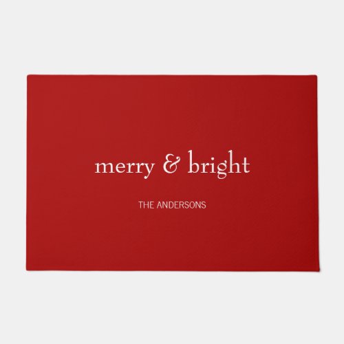 Modern Merry  Bright Holiday Red Doormat