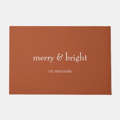 Modern Merry  Bright Holiday Terracotta Doormat