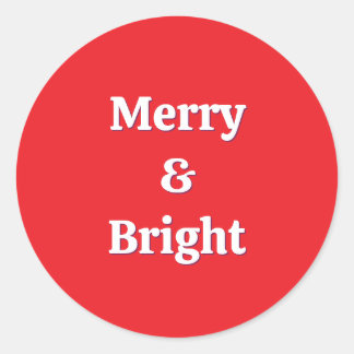Modern Merry & Bright Pink Christmas Classic Round Sticker
