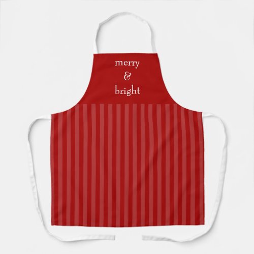 Modern Merry  Bright Red Christmas Holiday Apron