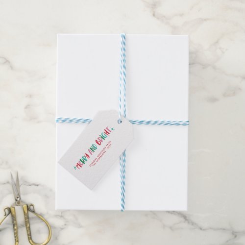 Modern Merry  Bright Retro Colorful Christmas  Gift Tags