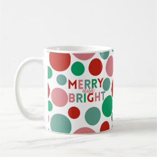 Modern Merry & Bright Simple Polka Dot Pattern Coffee Mug