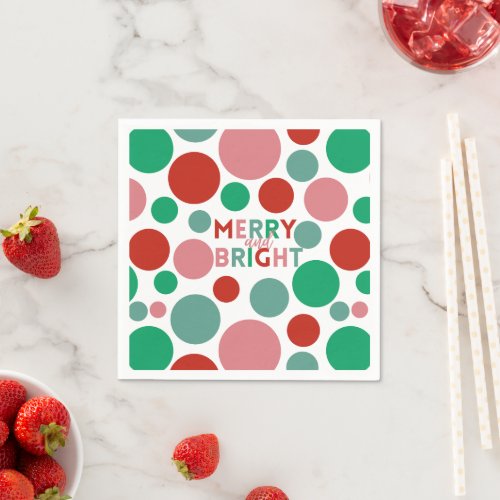 Modern Merry  Bright Simple Polka Dot Pattern Napkins