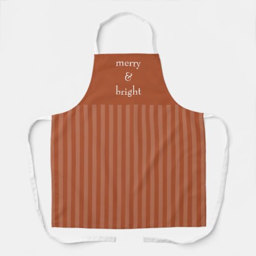 Modern Merry  Bright Terracotta Christmas Holiday Apron