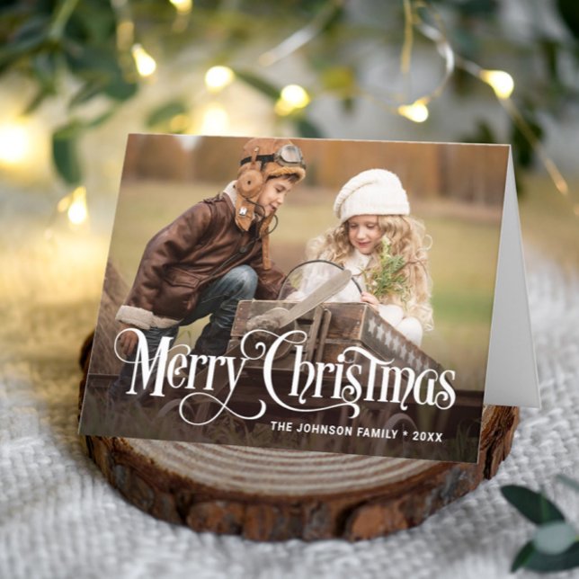 Modern Merry Christmas 2 PHOTO Card (Creator Uploaded)