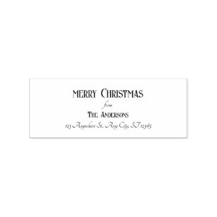 Modern Merry Christmas Address Self-inking Stamp