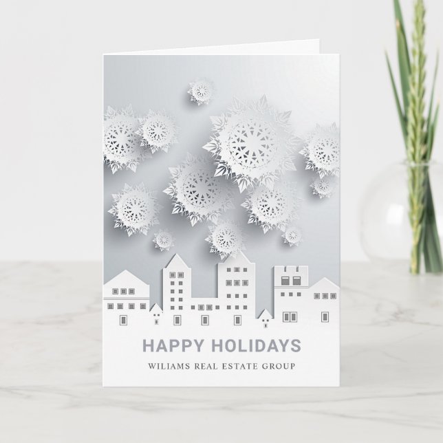 Modern Merry Christmas Corporate Greeting Holiday Card (Front)