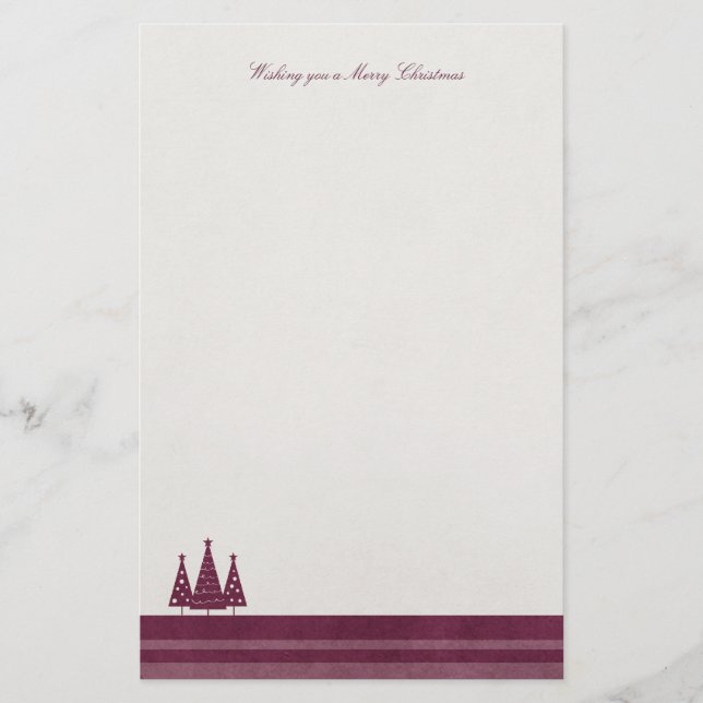 Modern Merry Christmas Earthy Tones Stationery (Front)