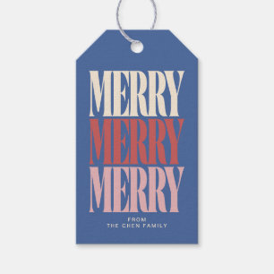 Modern Merry Christmas Family Gift Tags
