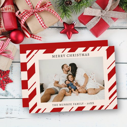 Modern Merry Christmas Family Photo Invitation