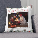 Modern Merry Christmas Family Photo Rustic Throw Pillow<br><div class="desc">Transform your holiday decor into a heartwarming celebration of family memories with our Custom Family Photo Personalized Christmas Throw Pillow. Imagine a festive accent that perfectly captures the love and joy of your most cherished moments, instantly making your living room feel warm, inviting, and uniquely yours. By adding your favorite...</div>