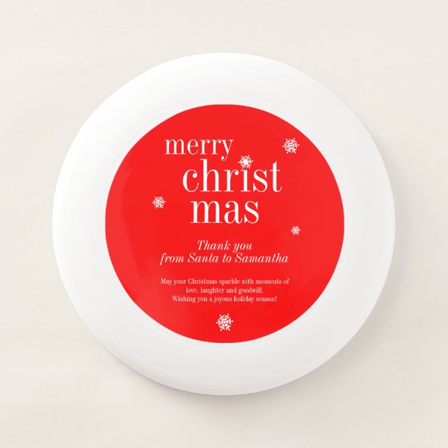 Modern Merry Christmas game play Wham-O Frisbee (Front)