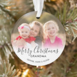 Modern Merry Christmas Grandma Grandparent Photo Ornament<br><div class="desc">Simple Modern Merry Christmas Grandma Grandparent Photo Ornament</div>