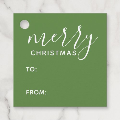 Modern Merry Christmas Green Plaid Gift Favor Tags