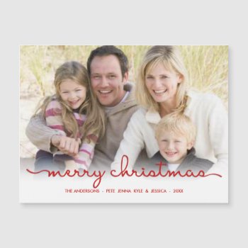 Modern Merry Christmas Hand Script Frosty Photo by HolidayInk at Zazzle
