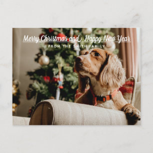 Modern Merry Christmas & Happy New Year Photo Card