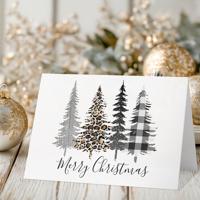 Modern Merry Christmas Holiday (Chic Christmas Tree Card)