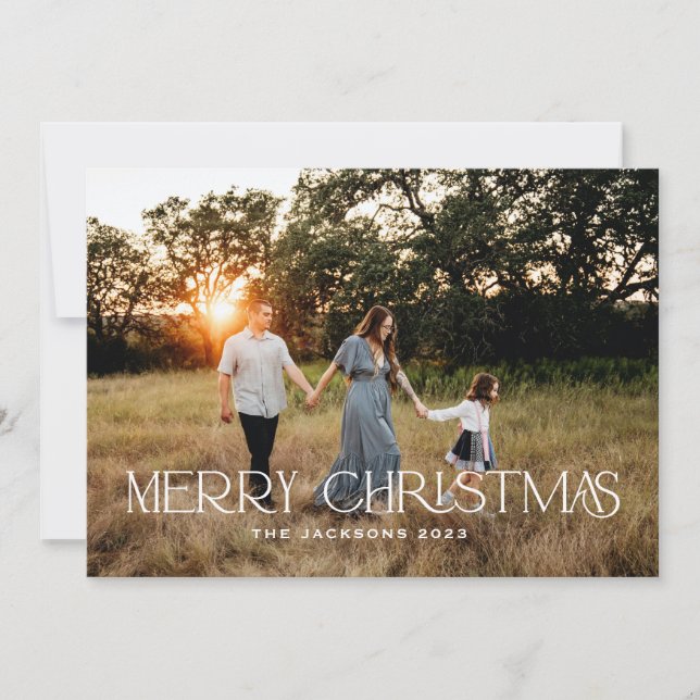 Modern Merry Christmas Holiday Card (Front)