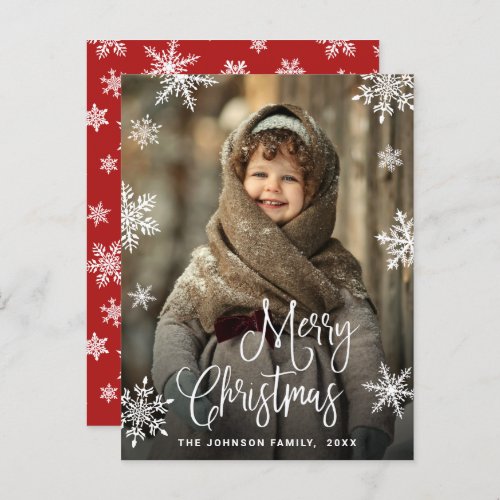 Modern Merry Christmas Holiday PHOTO Greeting Card