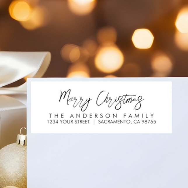Modern Merry Christmas Holiday Return Address Label (Creator Uploaded)