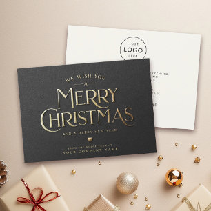 Modern Merry Christmas Minimalist Business Holiday Card