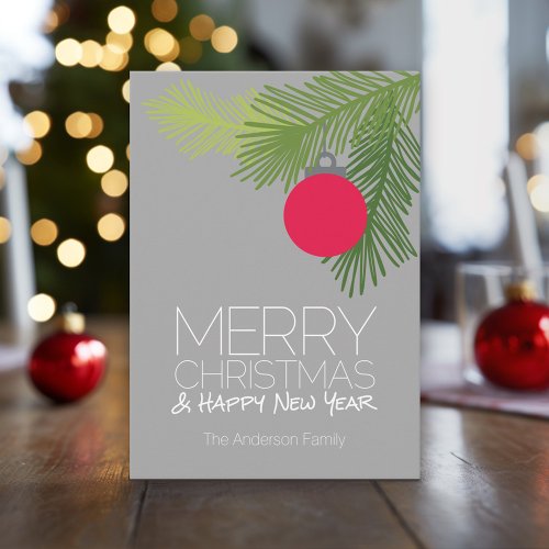 Modern Merry Christmas Ornaments _ Non_photo Holiday Card