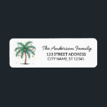 Modern Merry Christmas Palm Tree Return Address    Label<br><div class="desc">Make your holiday cards and packages stand out from the crowd with this eye-catching return address label. The modern palm tree motif adds a fresh, festive twist to your seasonal mailings, setting the tone for a cheerful, laid-back Christmas celebration. Whether you're sending season's greetings to friends and family or packages...</div>