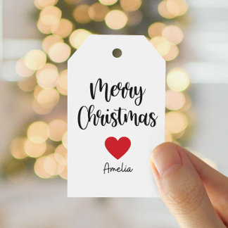 Modern Merry Christmas Personalised Gift Tags