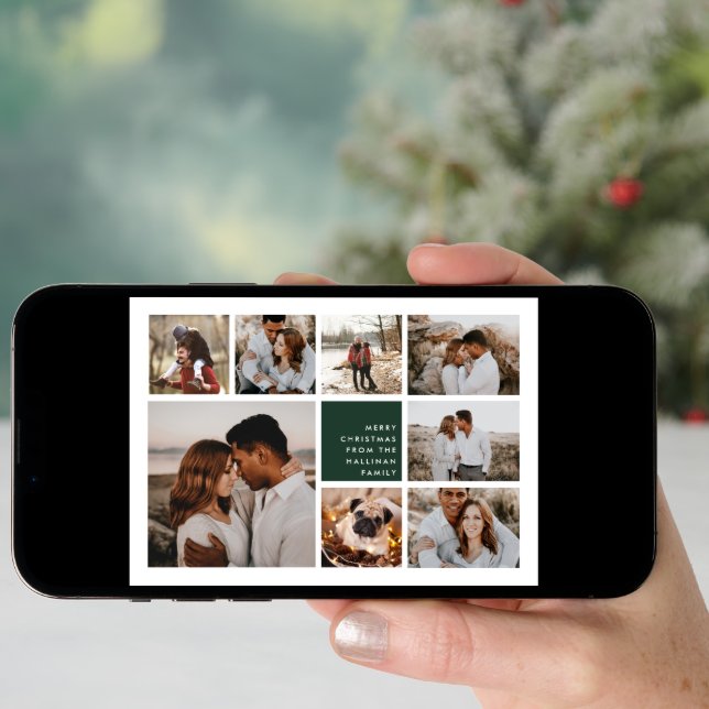 Modern Merry | Christmas Photo Collage Card (Front Digital)