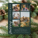 Modern Merry Christmas Photo Collage Holiday Card<br><div class="desc">Merry Christmas ! Send your warm wishes to friends and family this holiday season with a customizable photo collage Christmas card featuring simple modern typography. Personalize by adding your custom photos,  names,  year and other details. This minimal Christmas card is available in other colors and cardstock.</div>
