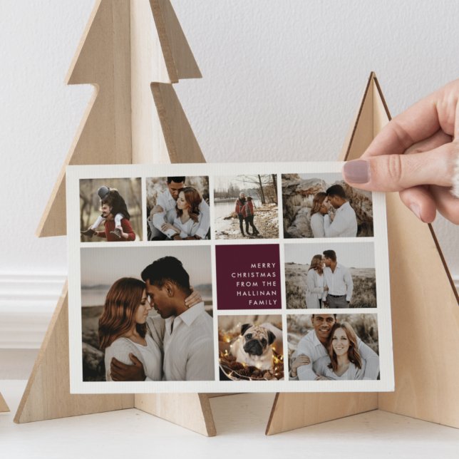 Modern Merry | Christmas Photo Collage Holiday Card (Creator Uploaded)