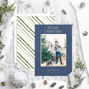 Modern Merry Christmas Photo Foil Holiday Card