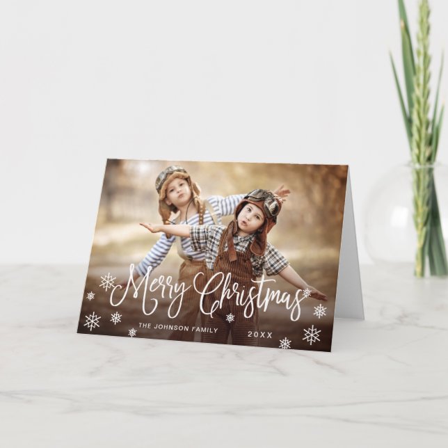 Modern Merry Christmas PHOTO Greeting Card (Front)