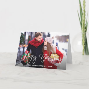 Modern Merry Christmas PHOTO Greeting Holiday Card