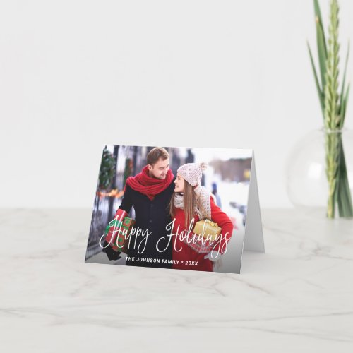 Modern Merry Christmas PHOTO Greeting Holiday Card